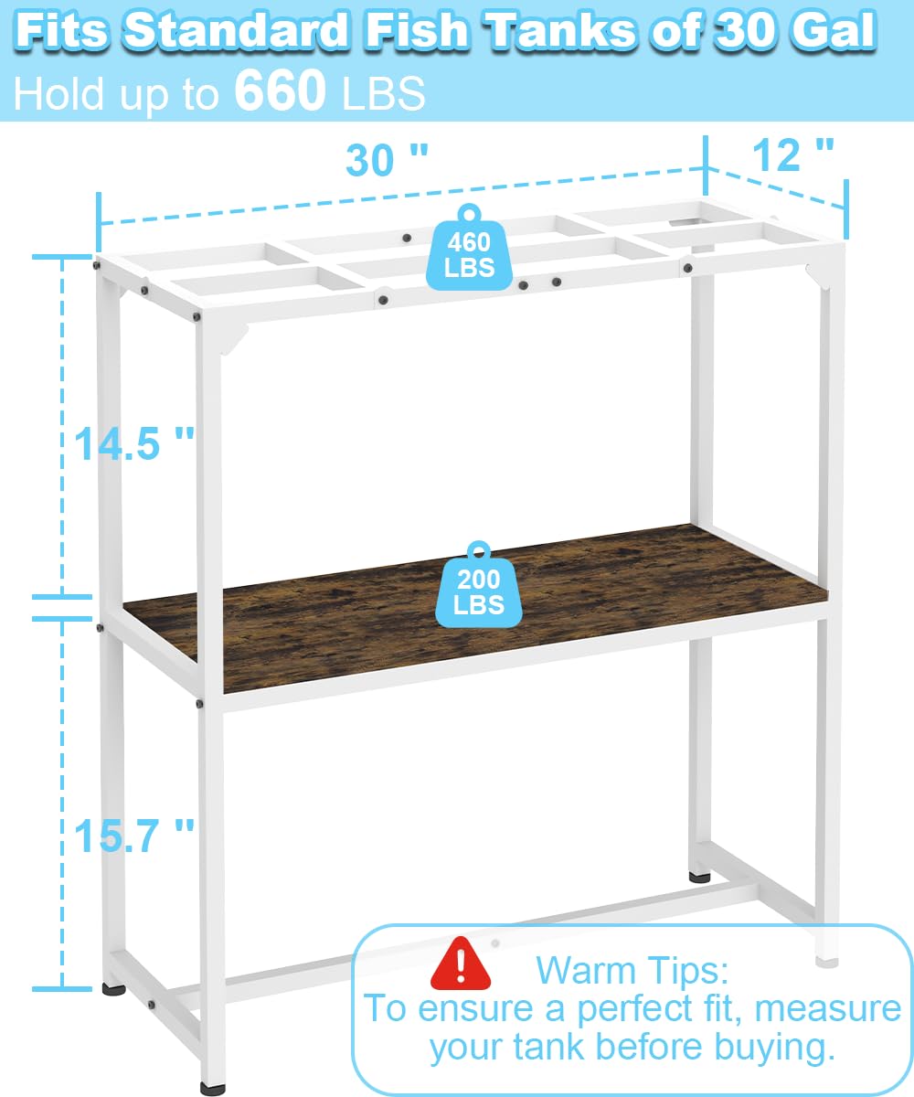 Mondazie 30gal fish tank stand top view shows stable surface with secure gaskets
