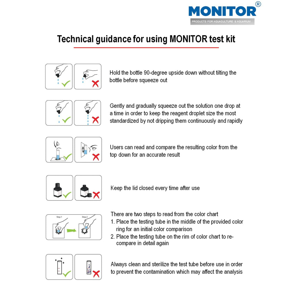 Monitor dissolved oxygen test kit 60 tests chart compares results visually.