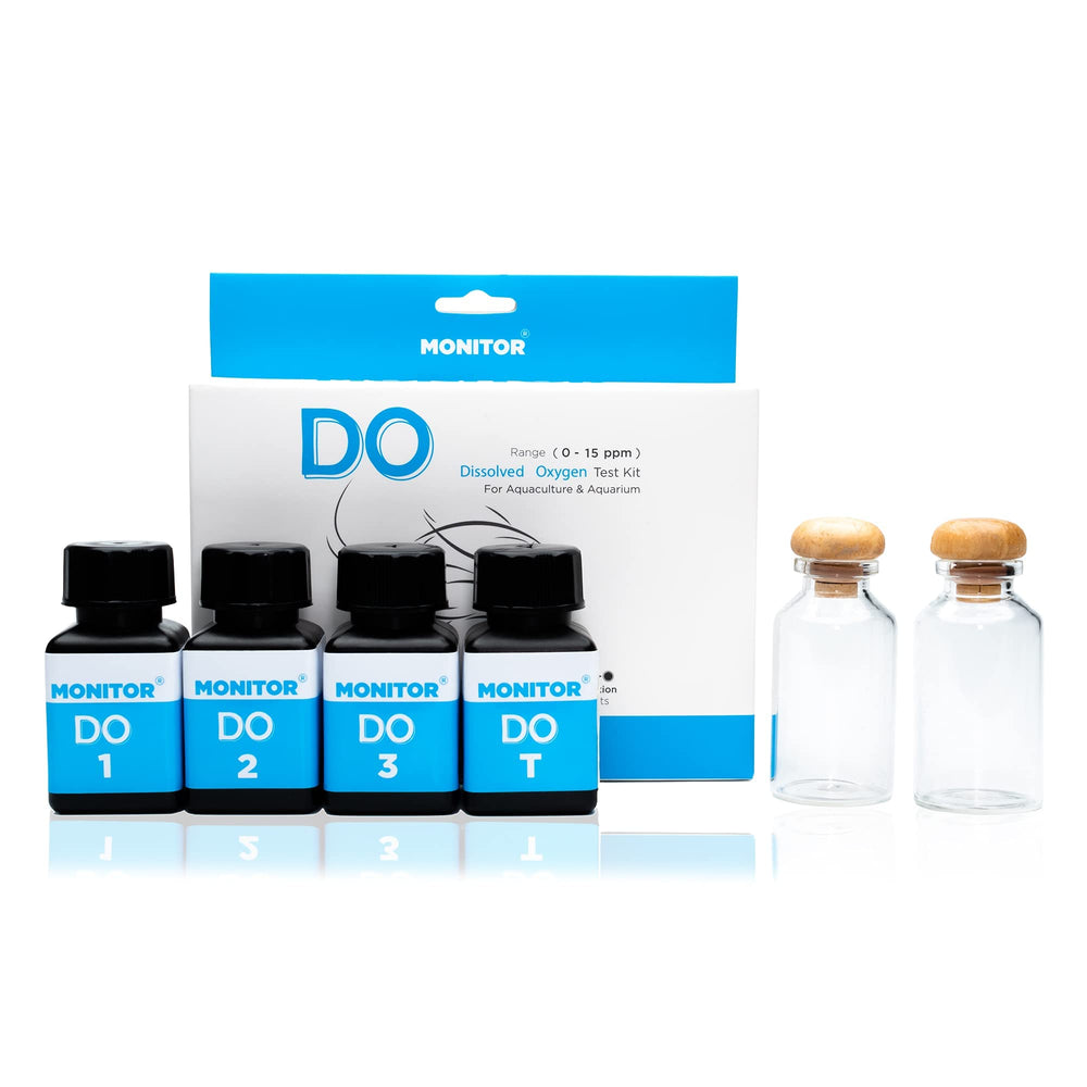 Monitor dissolved oxygen test kit 60 tests instruction manual shows clear steps.