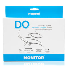 Monitor dissolved oxygen test kit 60 tests packaging ready for quick water checks.