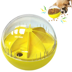 Monotre dog treat ball rolling action boosts mental and physical engagement.