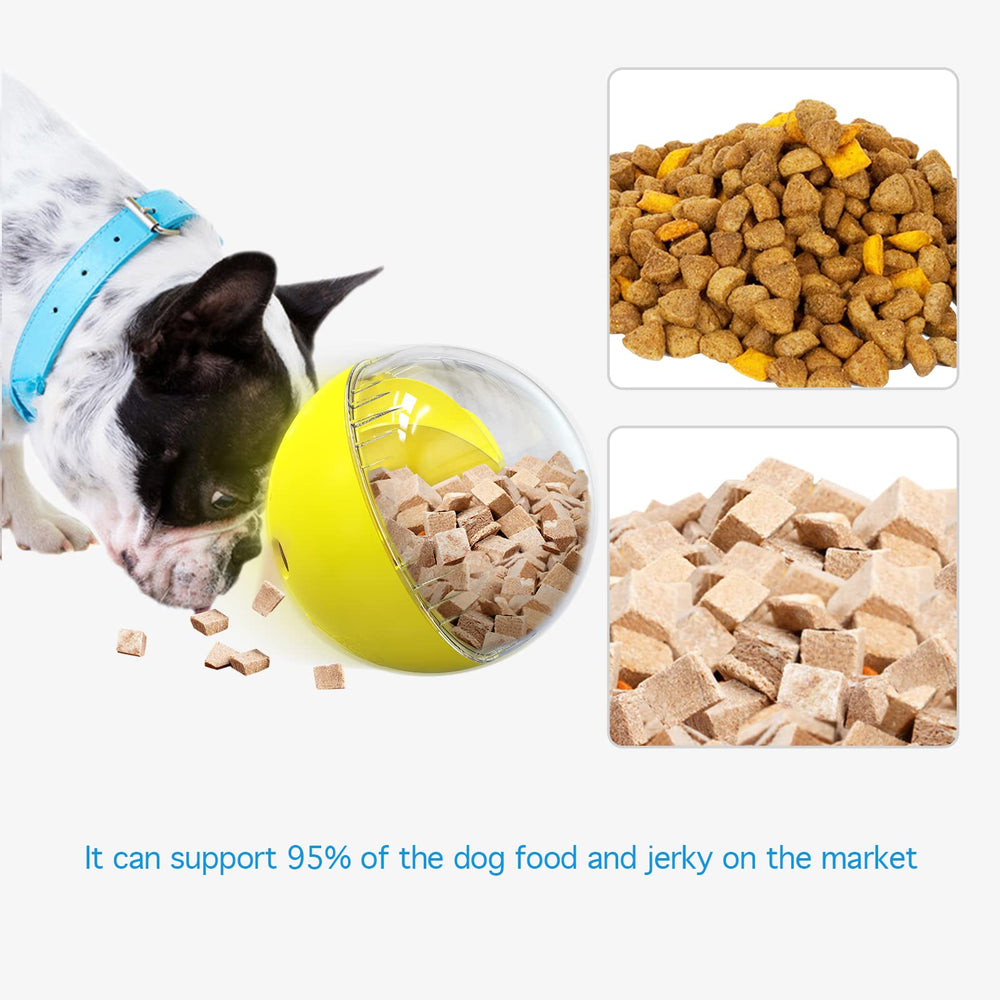 Monotre dog treat ball transparent granary shows remaining treats for planning.