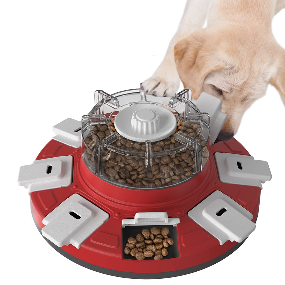 Monotre dog treat puzzle Level 2 with rotating barn for slow feeding and mental challenge.