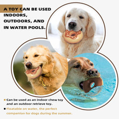 Monotre creamy-flavored donut toy attracts dogs with scent while they exercise