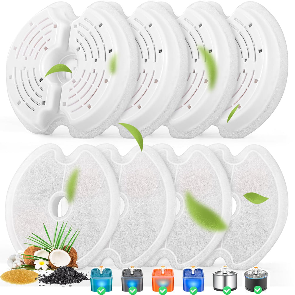 Monsin cat fountain filters 8-pack for easy replacement and fresh water.