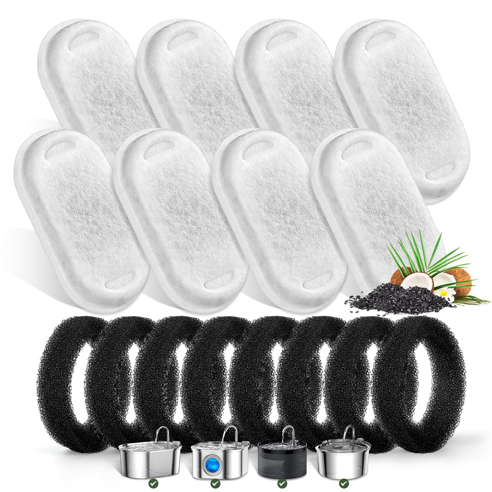 Monsin cat water fountain filter pack helps simplify filtration for cleaner water