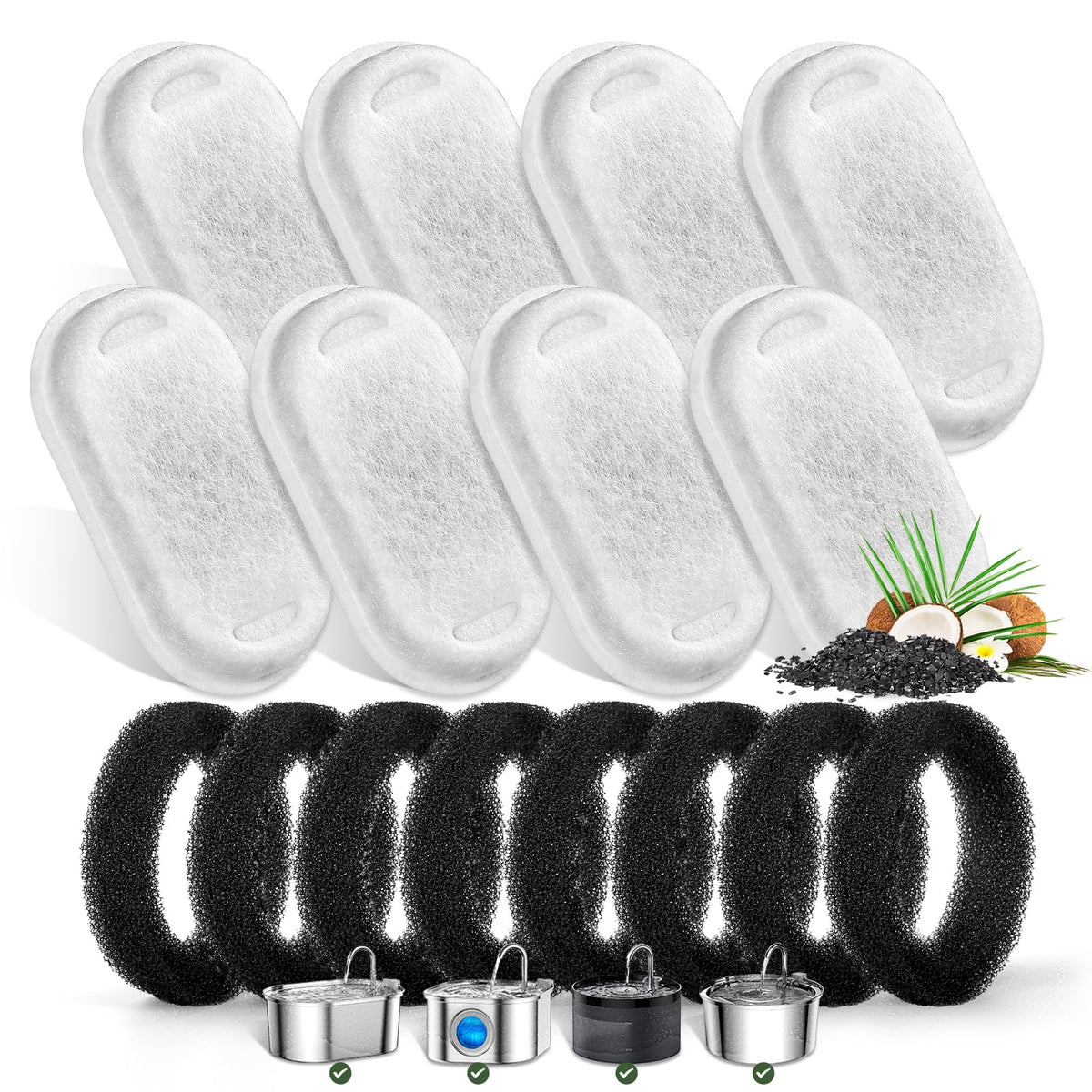 Monsin cat water fountain filter pack helps simplify filtration for cleaner water