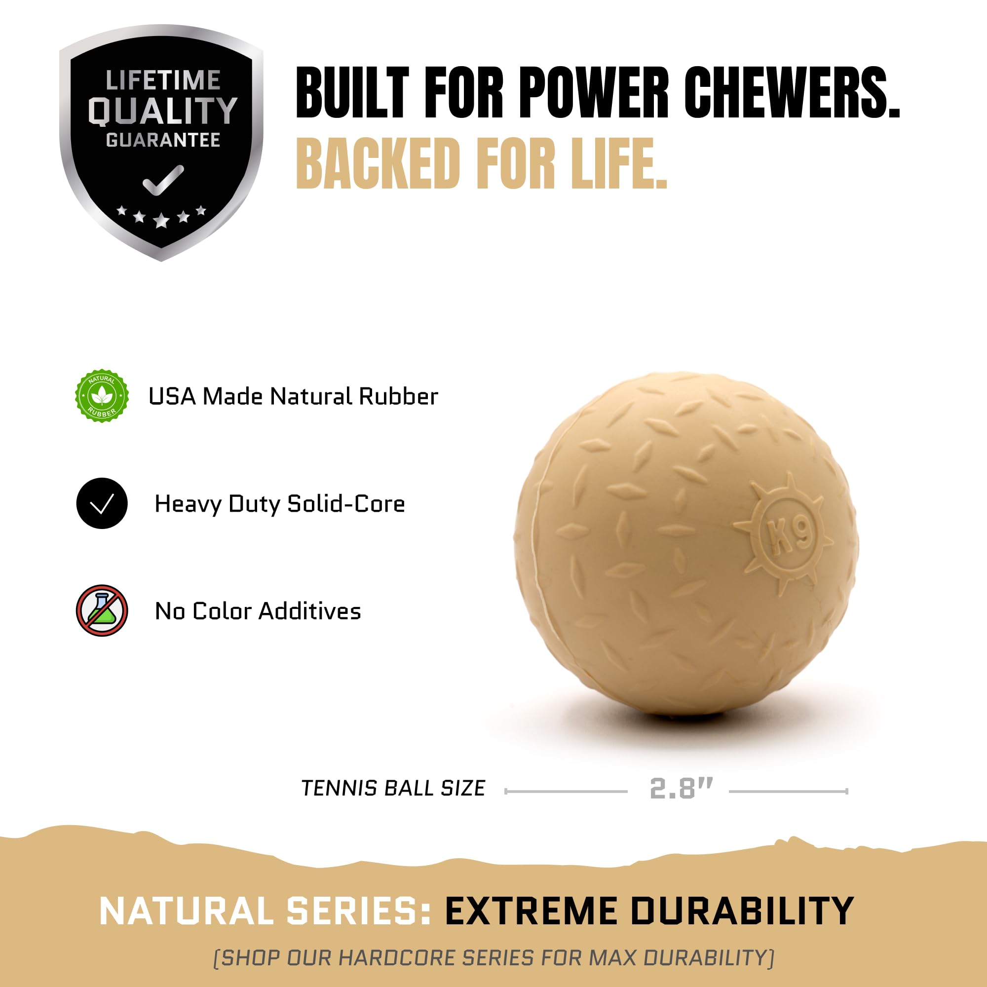 Monster K9 Adventure Series orange ball with dog during fetch in yard