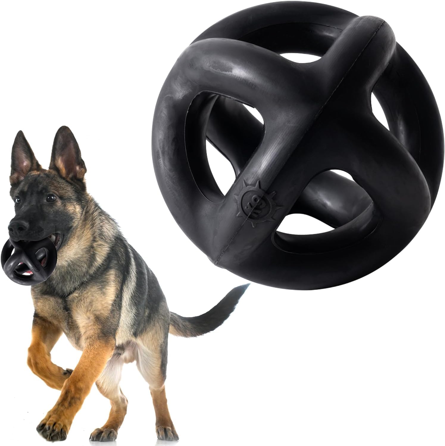 Monster K9 Indestructible Ball front view for durable fetch play