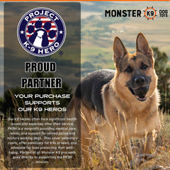Monster K9 Indestructible Dog Ball in action during fetch sessions