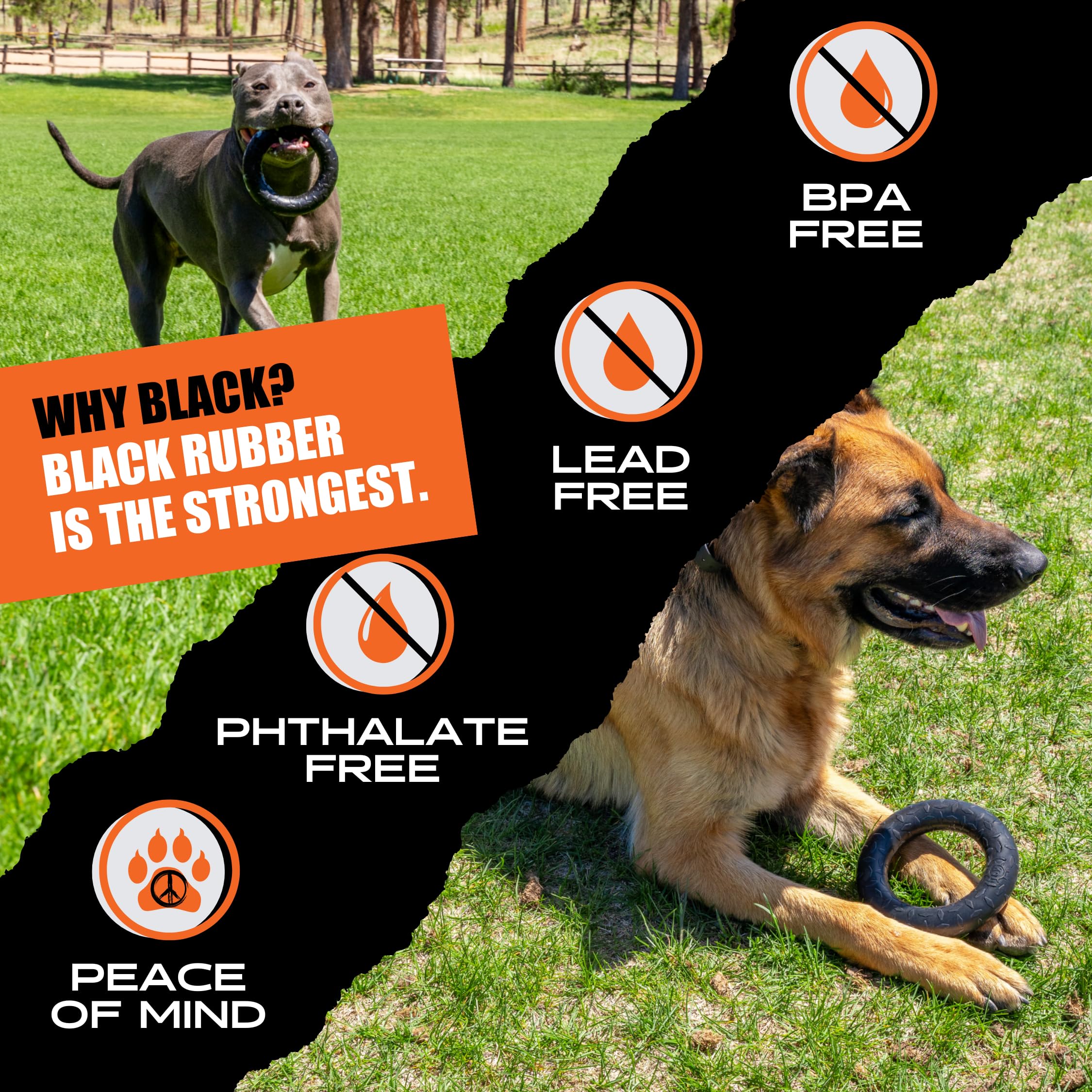 Monster K9 indestructible ring toy supports Project K9 Hero initiative.