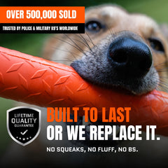 Monster K9 Indestructible Stick Toy in action during fetch and tug sessions