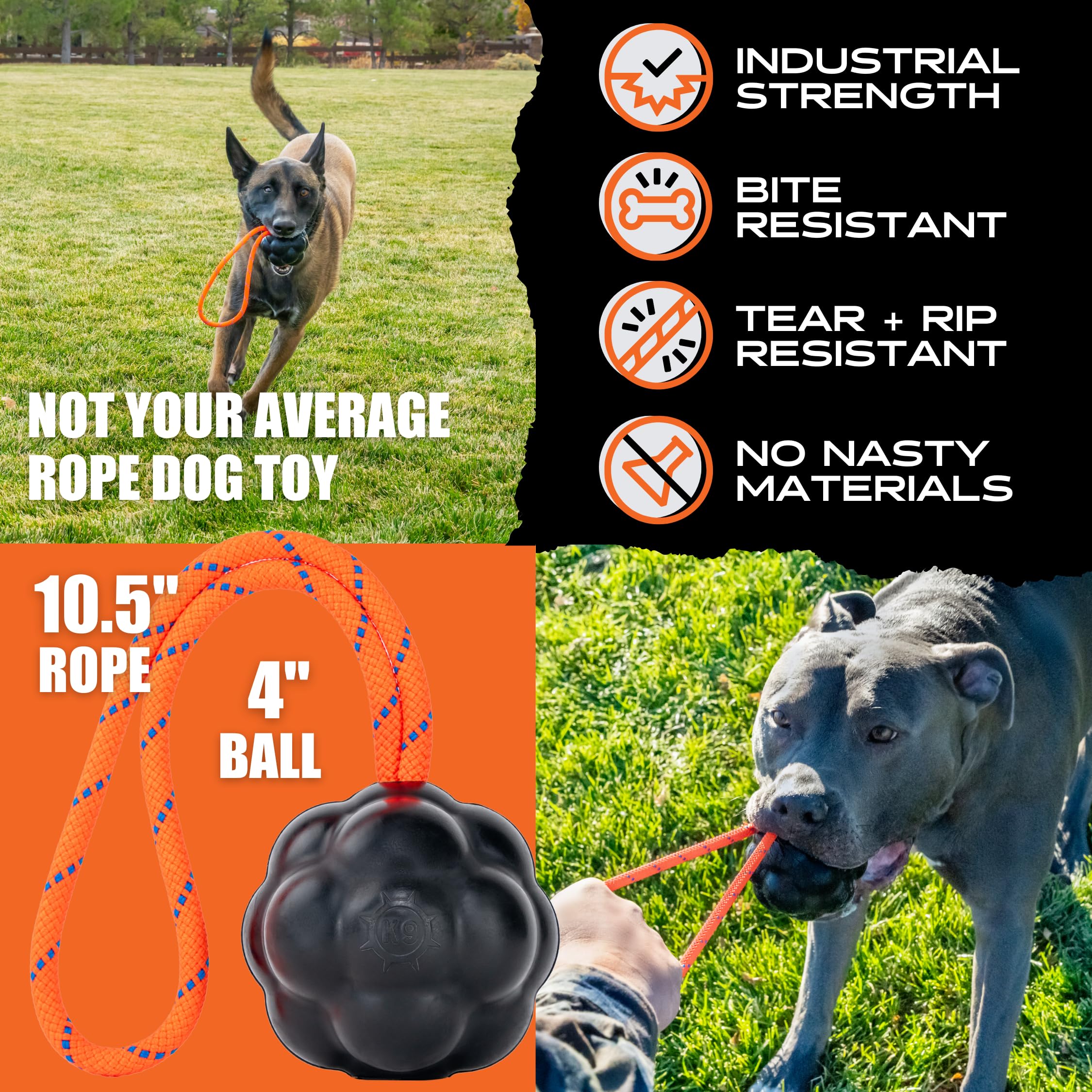 Monster K9 XL Dog Ball is dishwasher-safe for easy cleaning