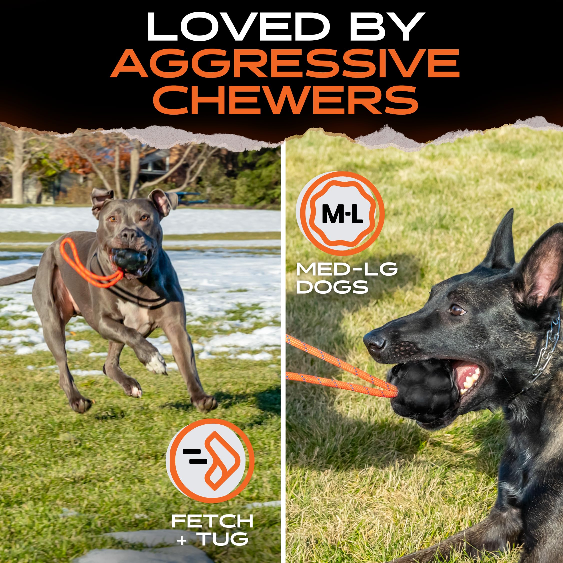 Monster K9 XL Dog Ball made in USA for quality American craftsmanship