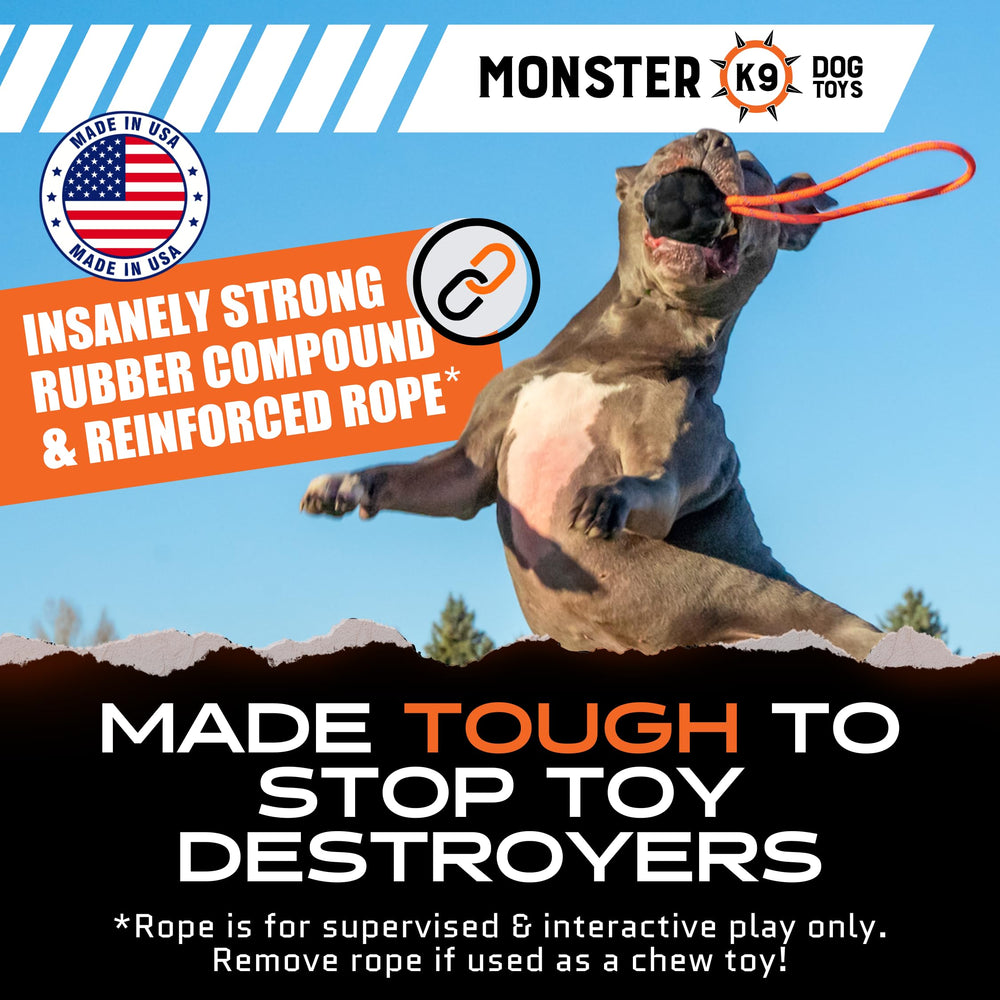 Monster K9 XL Dog Ball in action for tug and fetch training