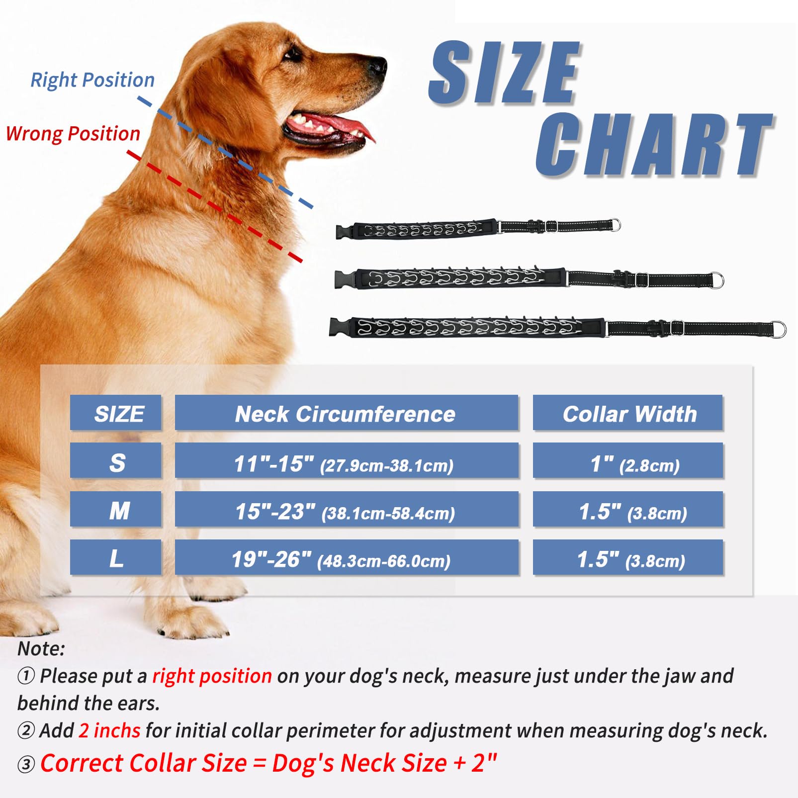 Monstoyo padded nylon collar shown with soft neoprene padding for comfortable wear