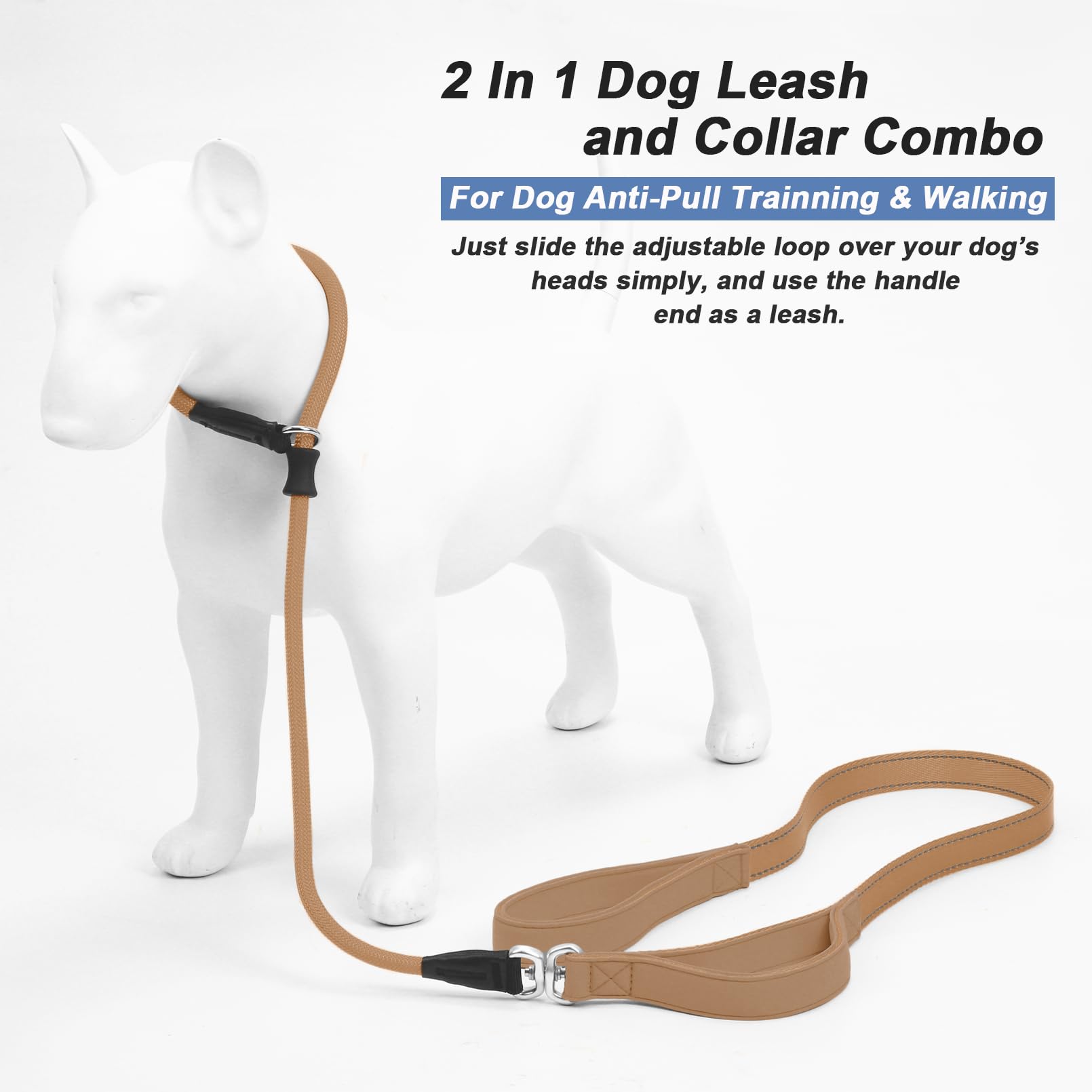 Monstoyo Slip Lead double handles provide extra control during city strolls