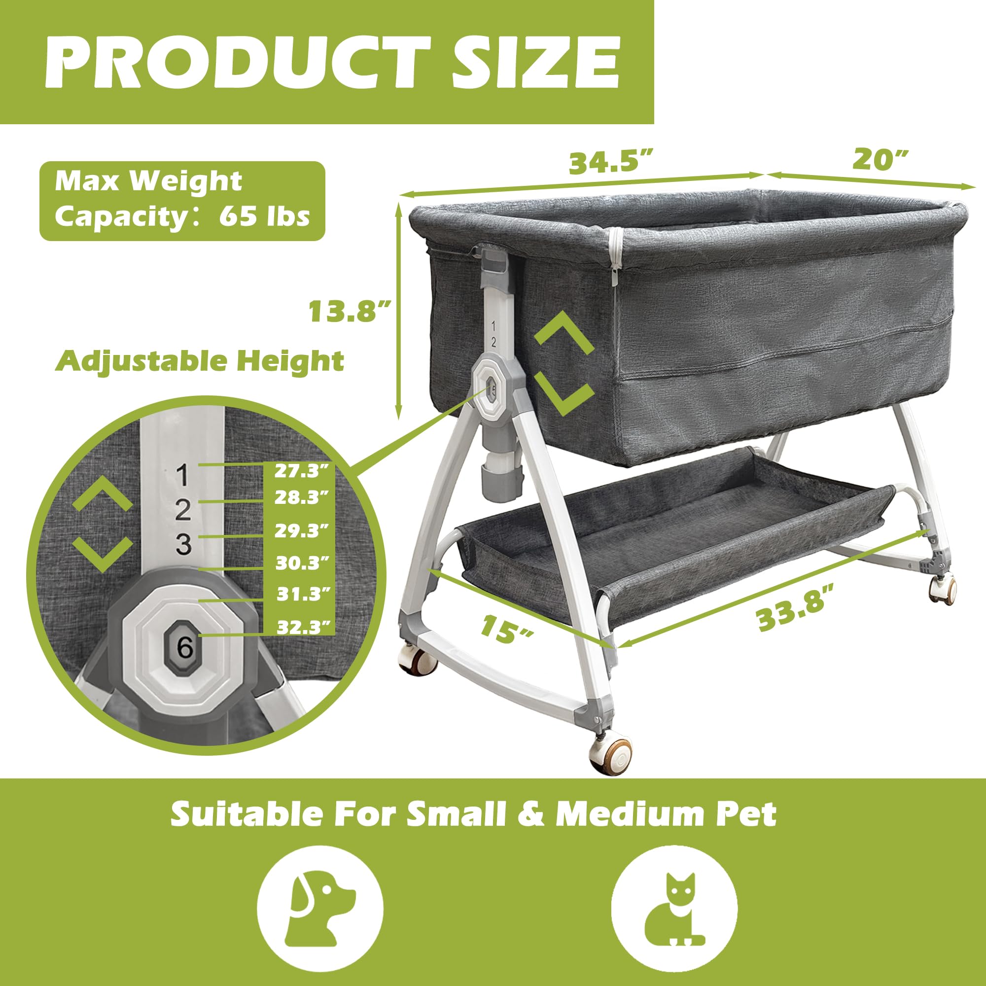 Montex cosleeper side zipper opening enables easy access and companionship