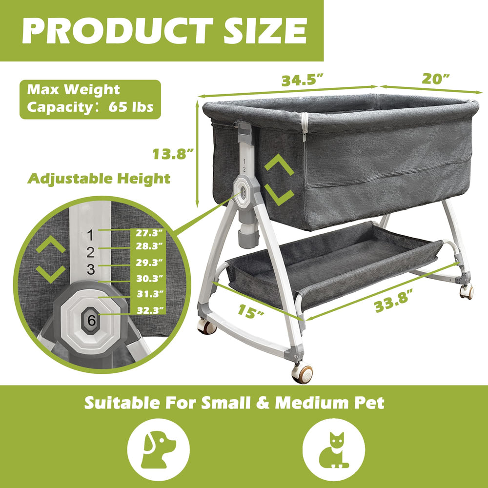 Montex cosleeper side zipper opening enables easy access and companionship