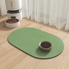 MontVoo absorbent dog food mat with quick-dry surface keeps floors clean during meals.