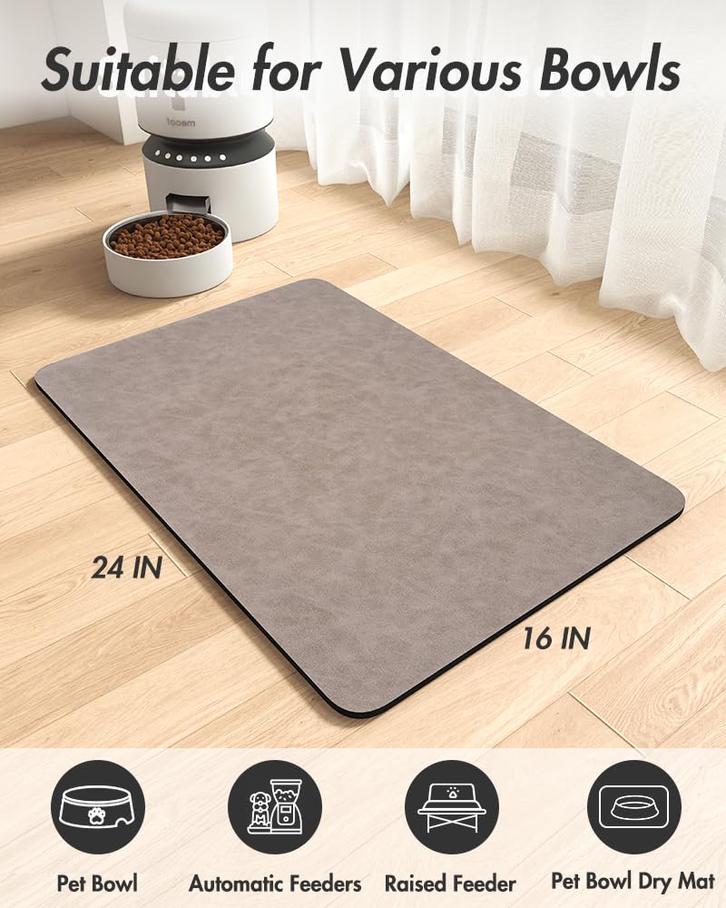 MontVoo absorbent pet feeding mat two-min-drying surface dries quickly after washing.