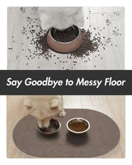 MontVoo anti-slip dog bowl mat keeps bowls steady during meals.