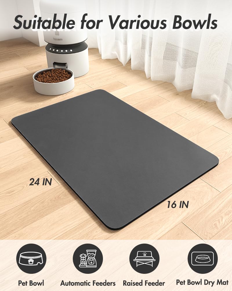 MontVoo dark grey 16x24 mat blends with decor and protects floors.