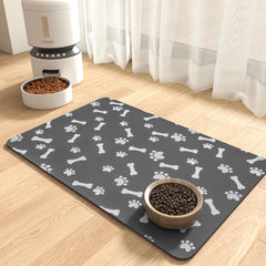 MontVoo dog food mat with absorbent surface for quick-dry spills