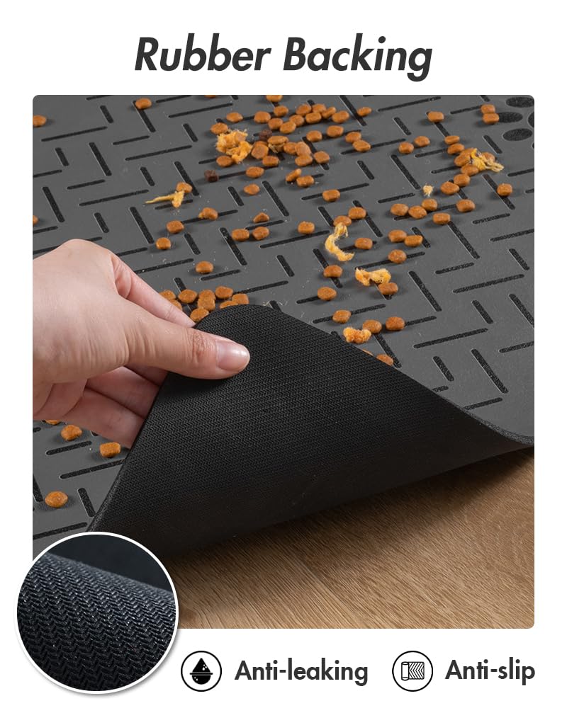 MontVoo easy-clean dry pet mat simplifies post-meal cleanup.