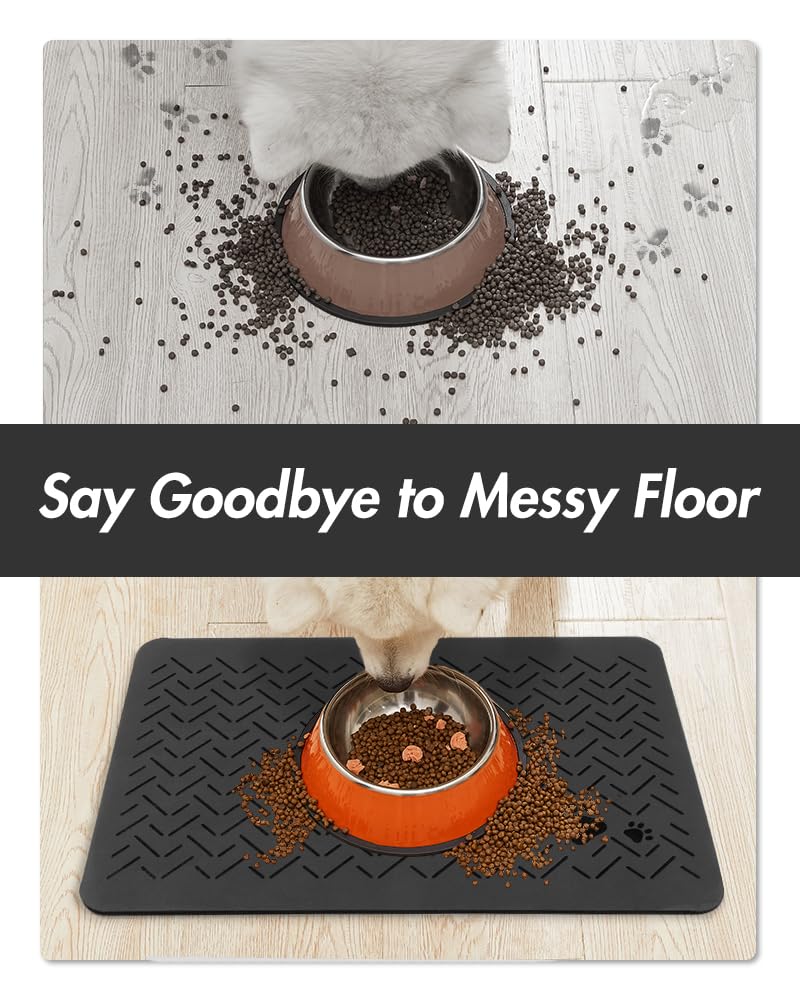MontVoo no-stains pet mat keeps floors clear of marks after spills.
