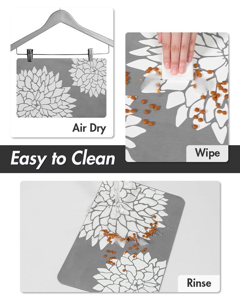 MontVoo mat features non-slip backing to stay put on slippery floors.