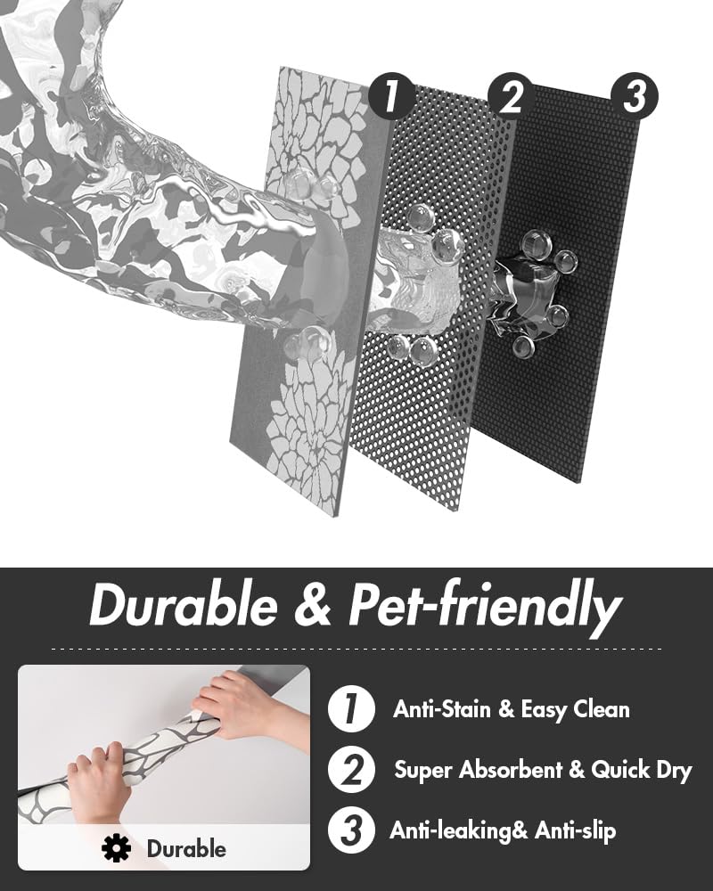 MontVoo pet placemat doubles as drying mat for bowls after washing.