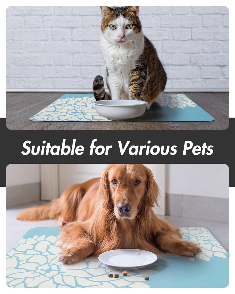 MontVoo floral decor mealtime mat adds decorative appeal to feeding area.