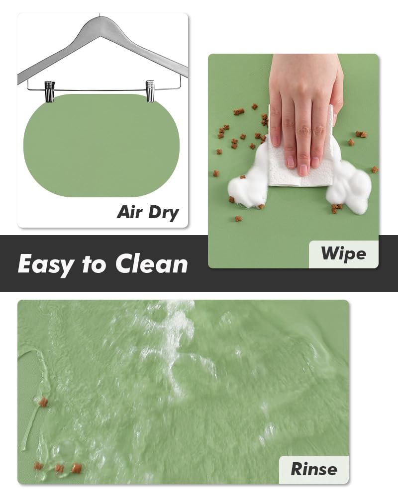 MontVoo water bowl mat easy-clean design simplifies post-meal wipe-downs.