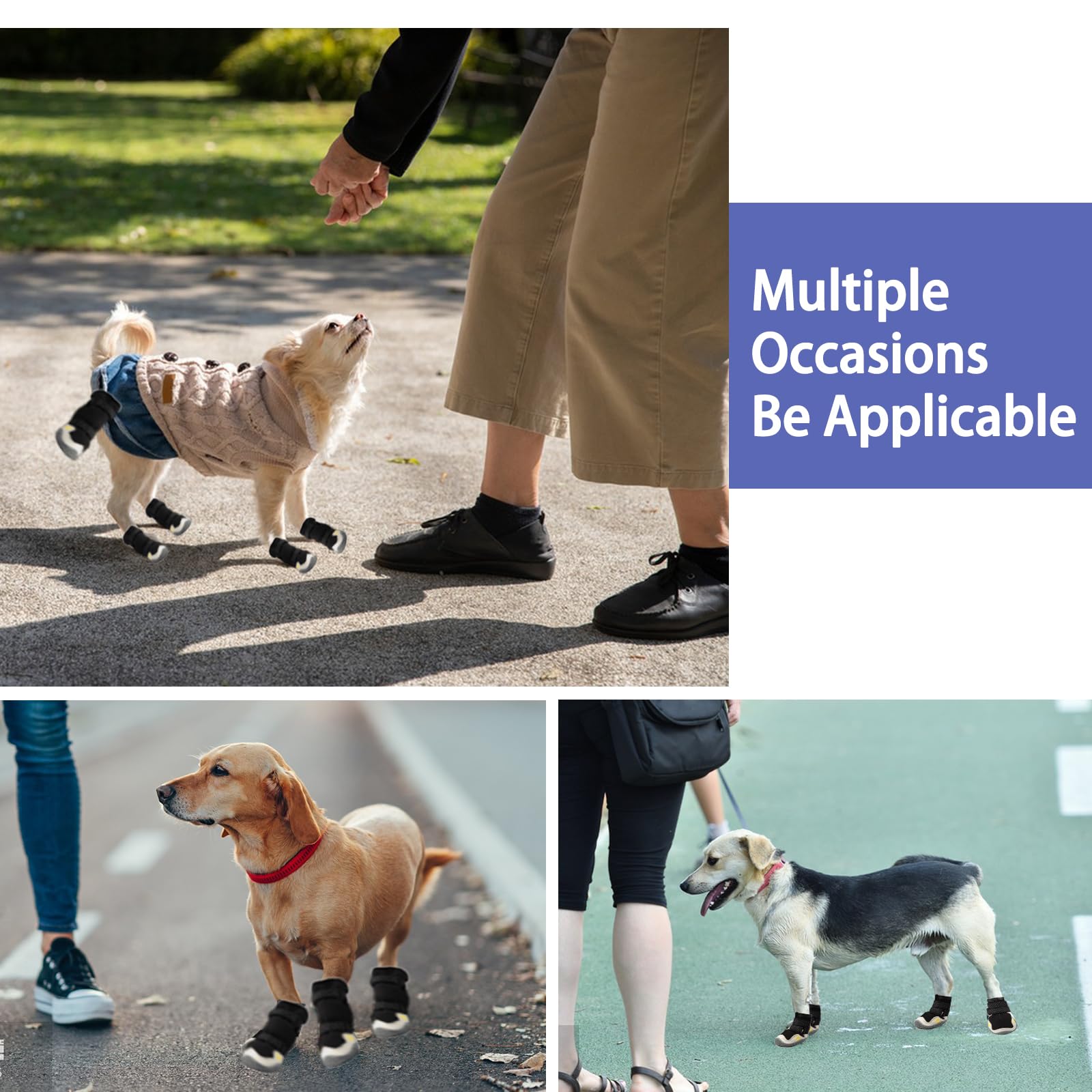 MOOB dog shoes reflective-trim enhances visibility during dusk walks.
