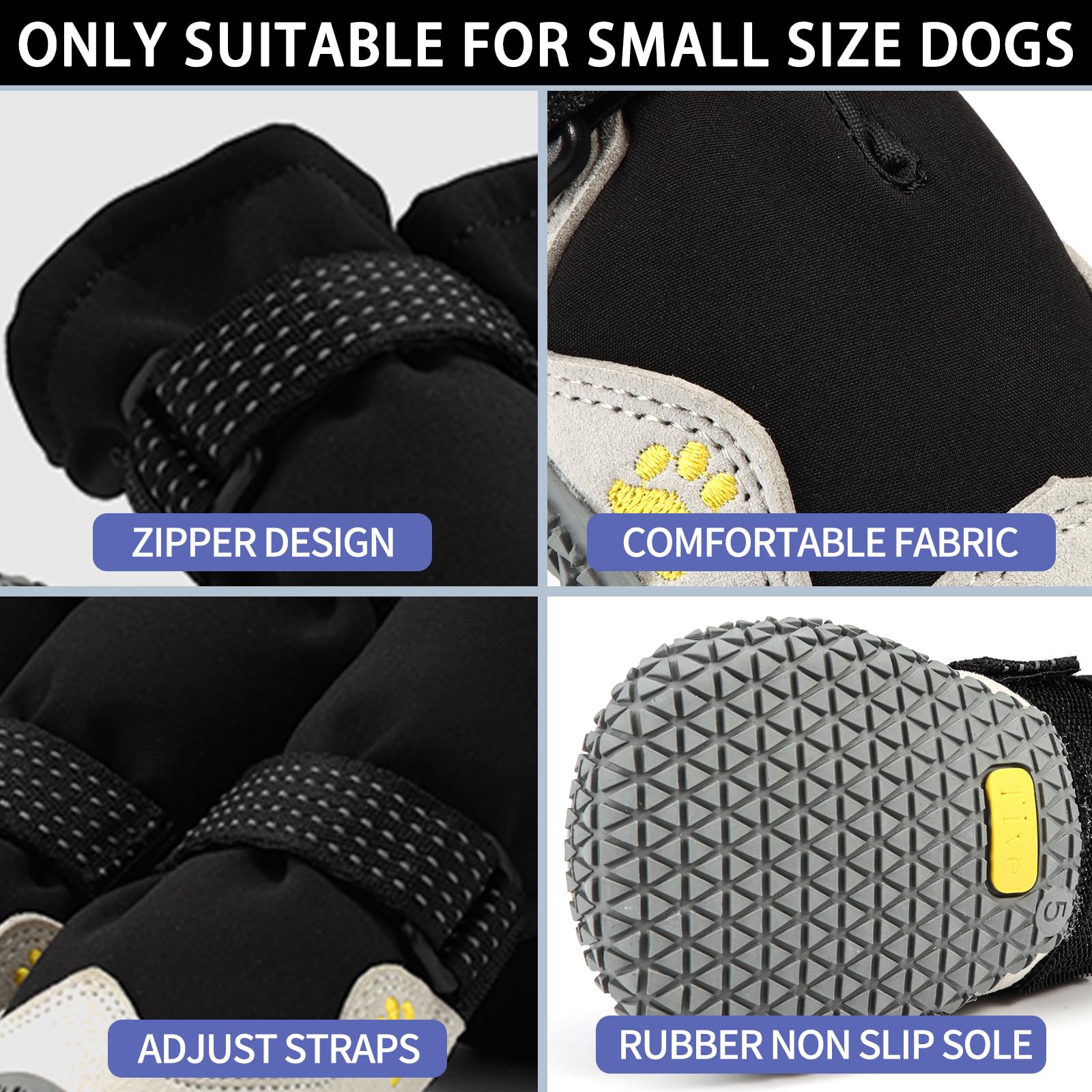 MOOB dog shoes soft-fabric offers flexible comfort for indoor and outdoor wear.