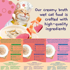 MOOCHIE shrimp pouch in creamy seafood broth highlighting protein-rich flavor.
