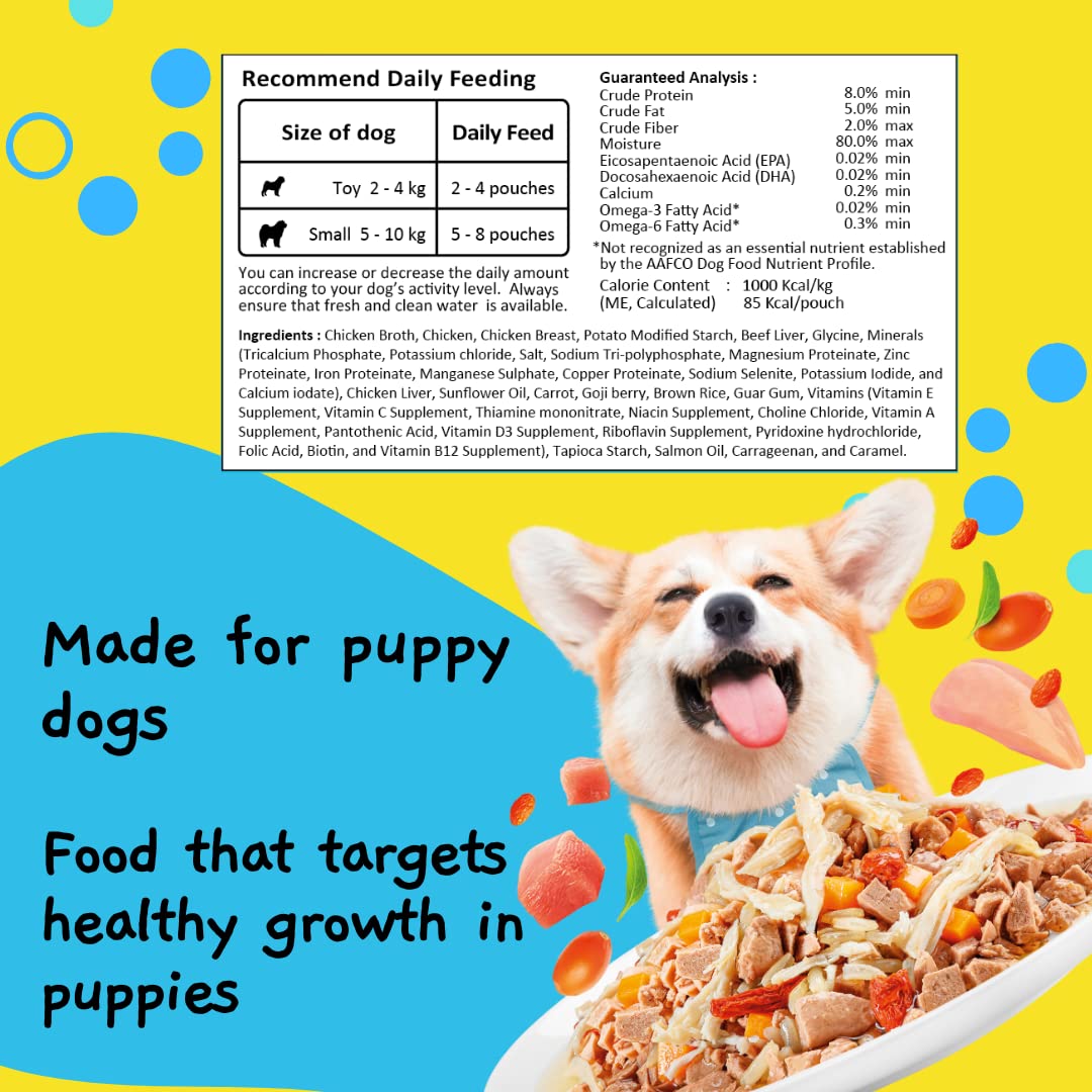 MOOCHIE Soft Puppy Wet Food beef chunks bowl boosts protein-rich meals.