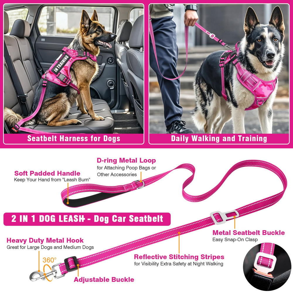 MOOGROU 2-in-1 leash car seat belt for safe travel