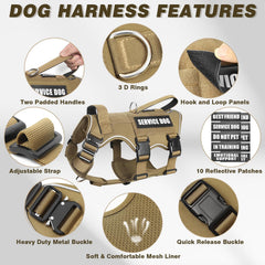 MOOGROU durable dog harness metal shoulder buckles for reliability