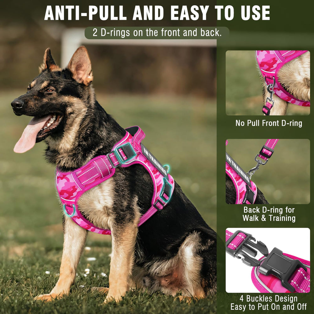 MOOGROU no-pull harness with quick-release buckles for easy on/off