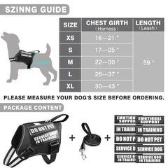 MOOGROU service dog harness with chest and neck buckles for easy on/off