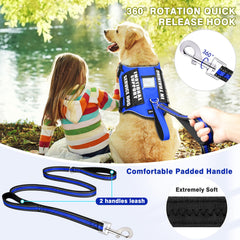 MOOGROU service dog harness with dual buckles for quick on/off and secure fit.