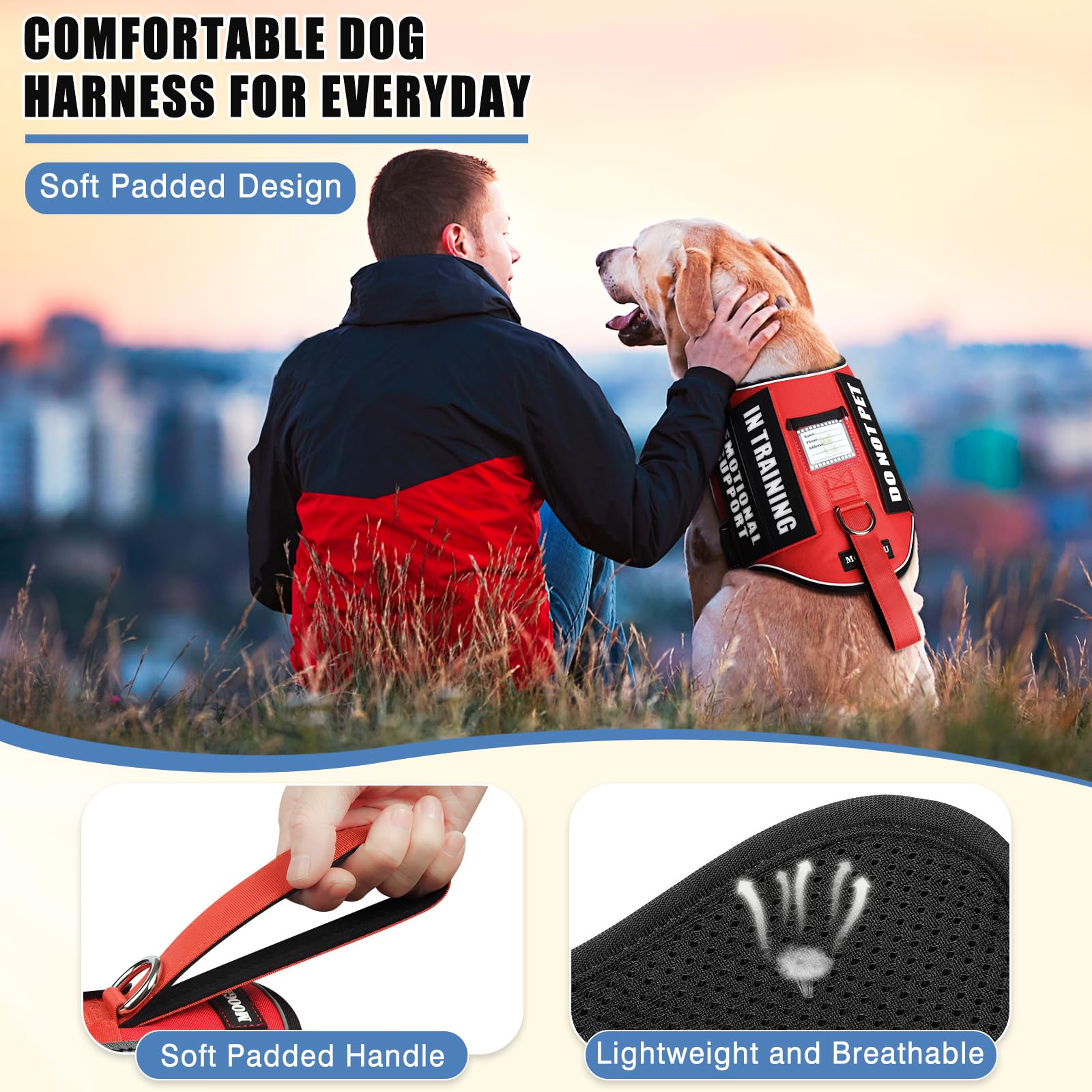 MOOGROU metal service dog ID tag with durable engraving for clear ID.