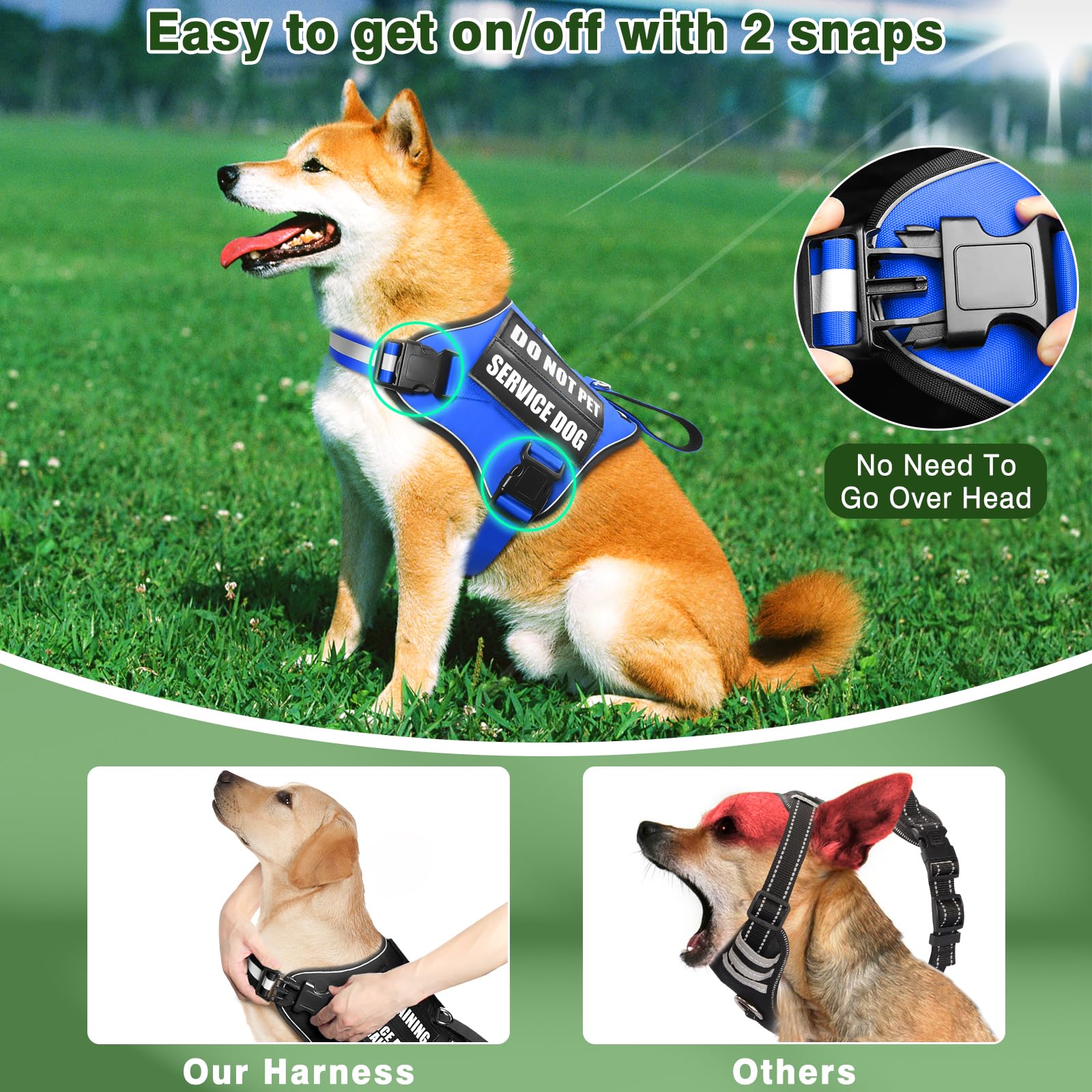 MOOGROU reflective neck straps improve nighttime visibility during walks.