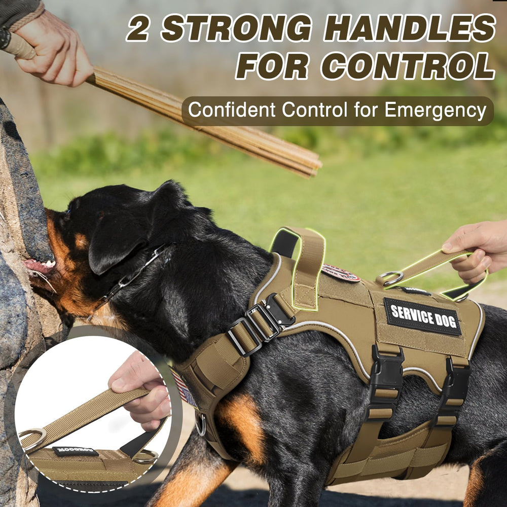 MOOGROU service dog vest back handle for confident control during walks