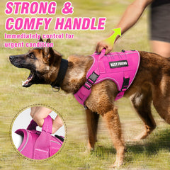 MOOGROU tactical dog harness four-point adjustment for secure fit
