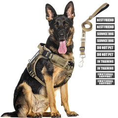 MOOGROU Tactical Dog Harness front view showing secure no pull design for large dogs