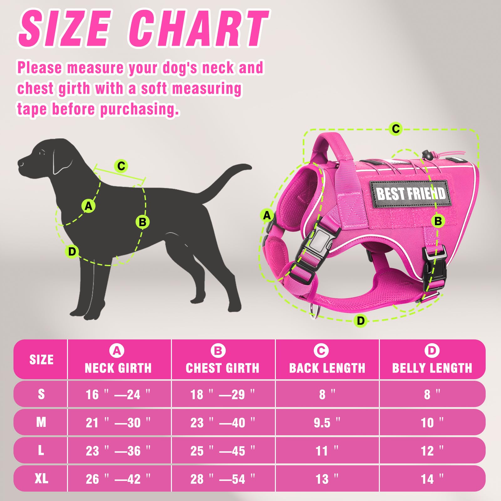 MOOGROU tactical dog harness 1000D military nylon outer for durability