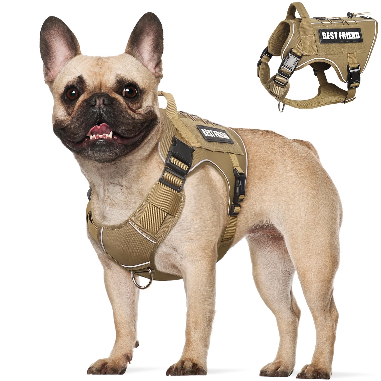 MOOGROU tactical dog harness side view for easy on/off during outdoor walks